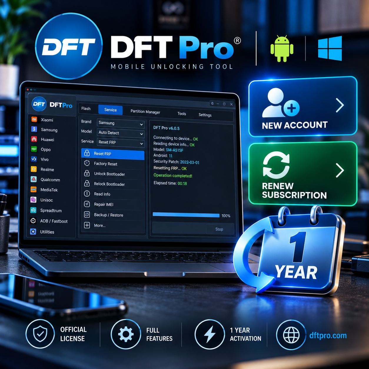 DFT Pro Tool — 1 yillik aktivatsiya / Obunani uzaytirish