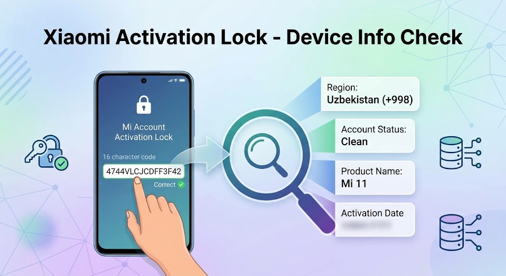 Xiaomi Activation Lock — Qurilma ma’lumotlarini aniqlash (Check)